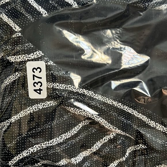 Zara Shiny Shimmery Wrap Dress M Black Silver White - Picture 6 of 6